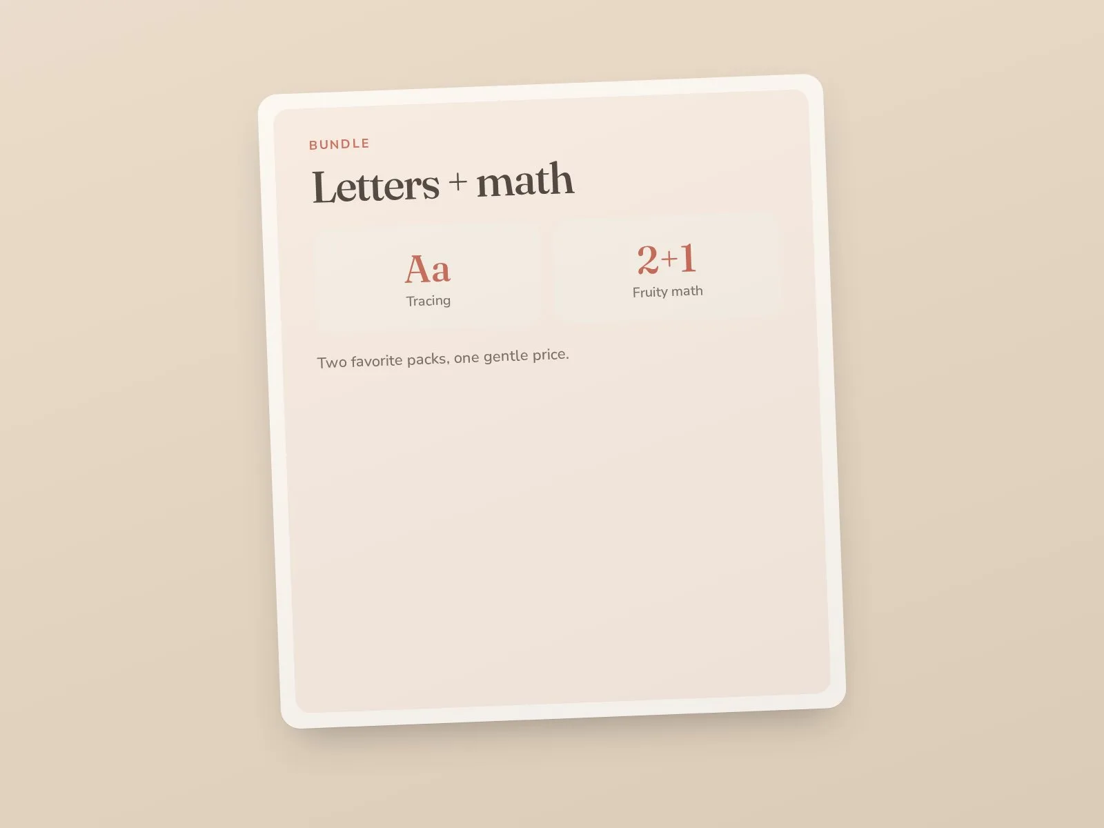 Stacked handwriting and math printable packs