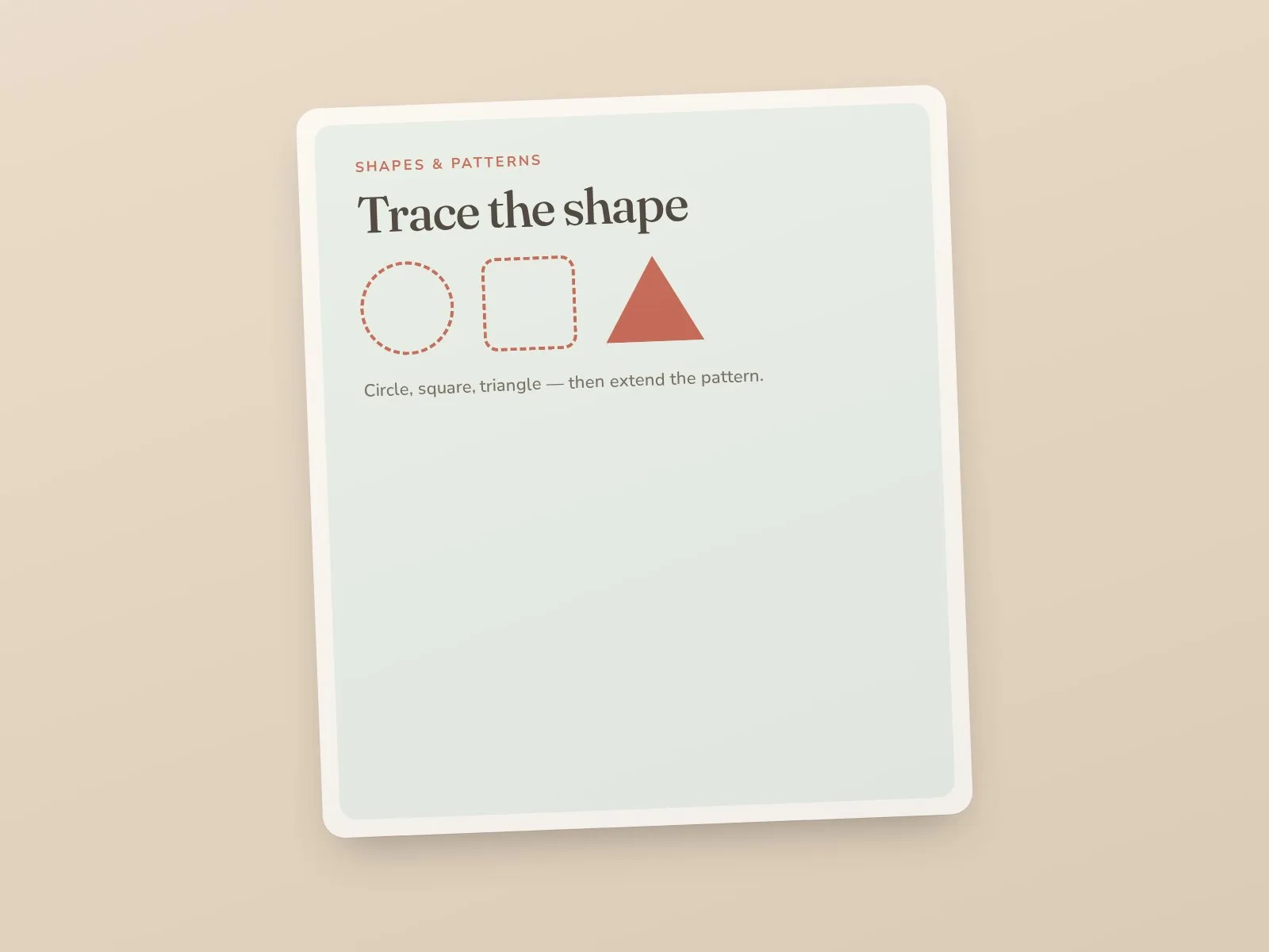 Shape tracing page with circle, square, and triangle